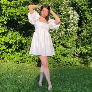 Emerson poplin puff sleeve mini dress